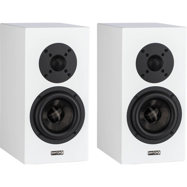 Main product image for Dayton Audio Gloss White OPAL1 and 2 x 200 Watt A400 Stereo Amplifier Bundle300-4610